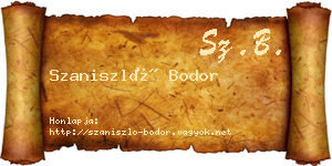 Szaniszló Bodor névjegykártya